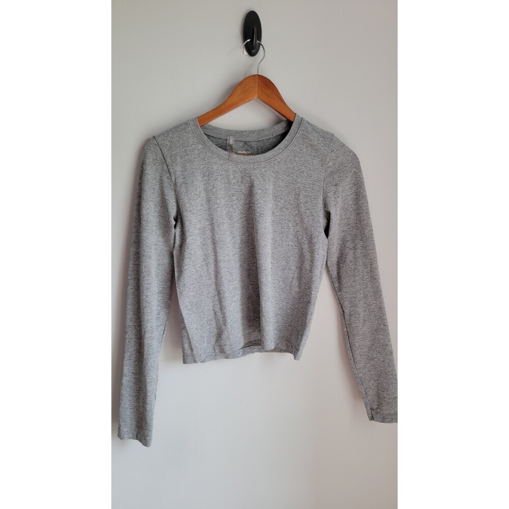 Aritzia Seamless Crop Top Women Gray L basic